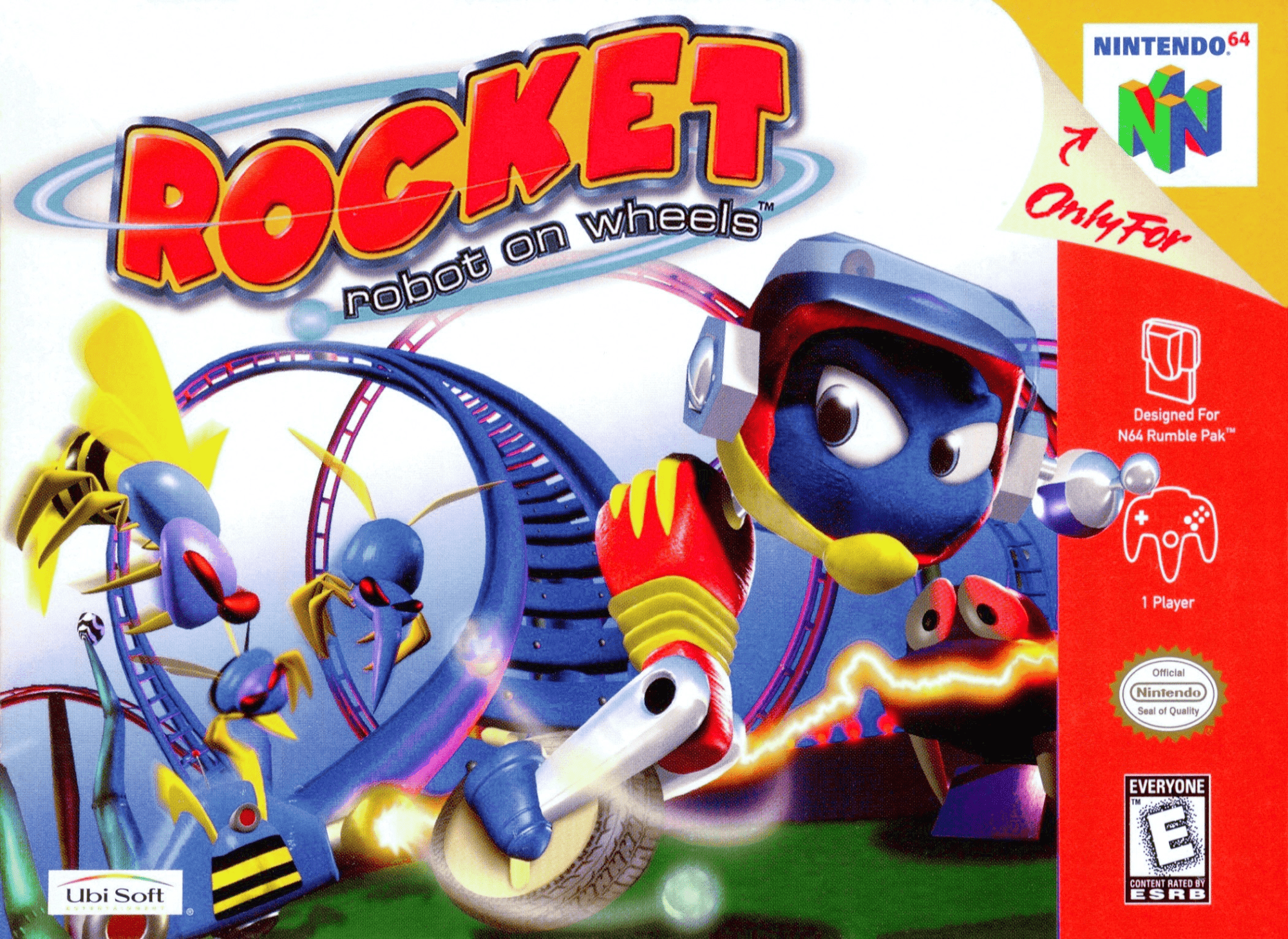 Rocket Robot on Wheels box art for Nintendo 64